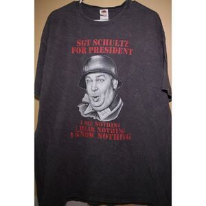 Vintage Grunge Style SGT SCHULTZ Graphic T-Shirt - Size XXL
